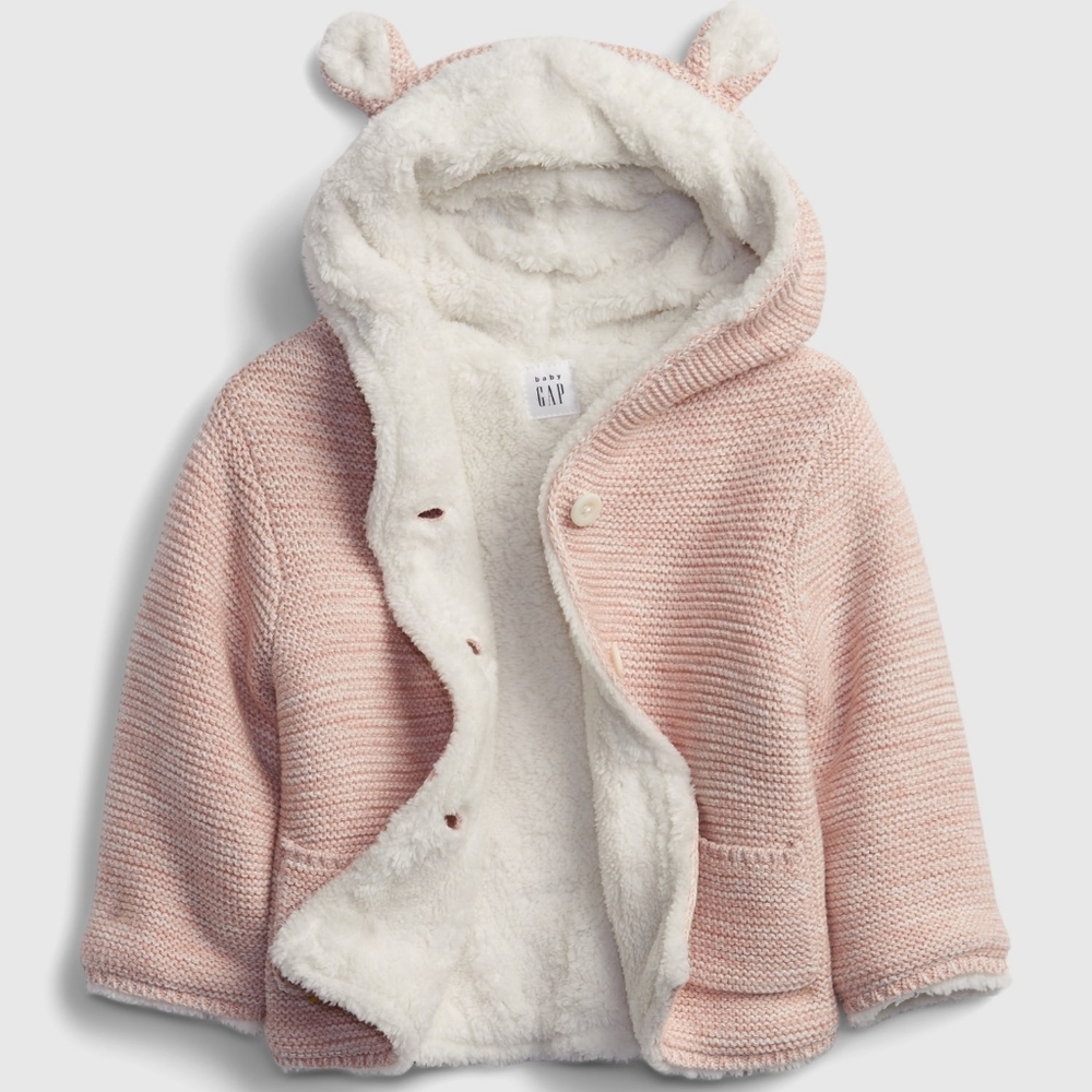 Baby Brannan Bear Sweater Sherpa, pink, Baby Gap, 3-6 mos